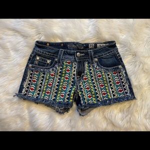 Miss Me “Signature Shorts” Denim Shorts Size 25